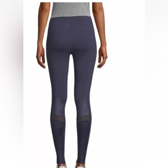 ALO YOGA Moto Mesh Leggings Navy Blue size Small - Picture 2 of 12